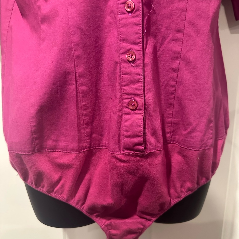 Metrostyle Fuchsia Ruffled Bodysuit - Picture 3 of 4